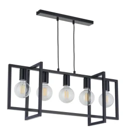 Moderne Hängelampe Metall Schwarz L:76cm E27 stilvoll