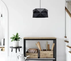 Moderne Hängelampe Stoff blendarm E27 L:70 Schwarz