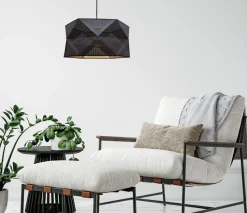 Moderne Hängelampe Stoffschirm wohnlich E27 L:70