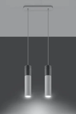 Moderne Hängeleuchte Metall Beton 2-flammig GU10