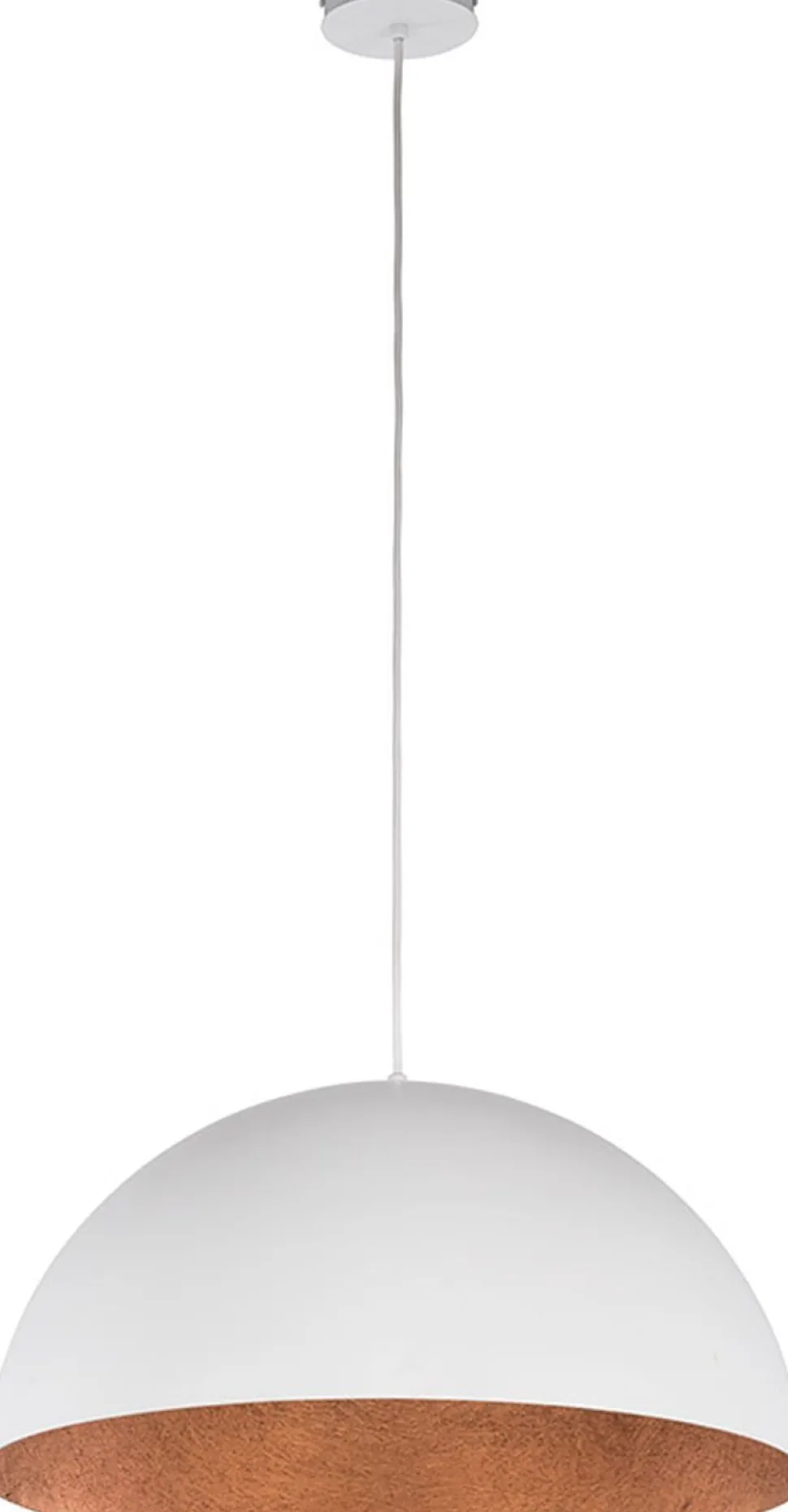 Moderne Hängeleuchte Weiß Kupfer Ferra