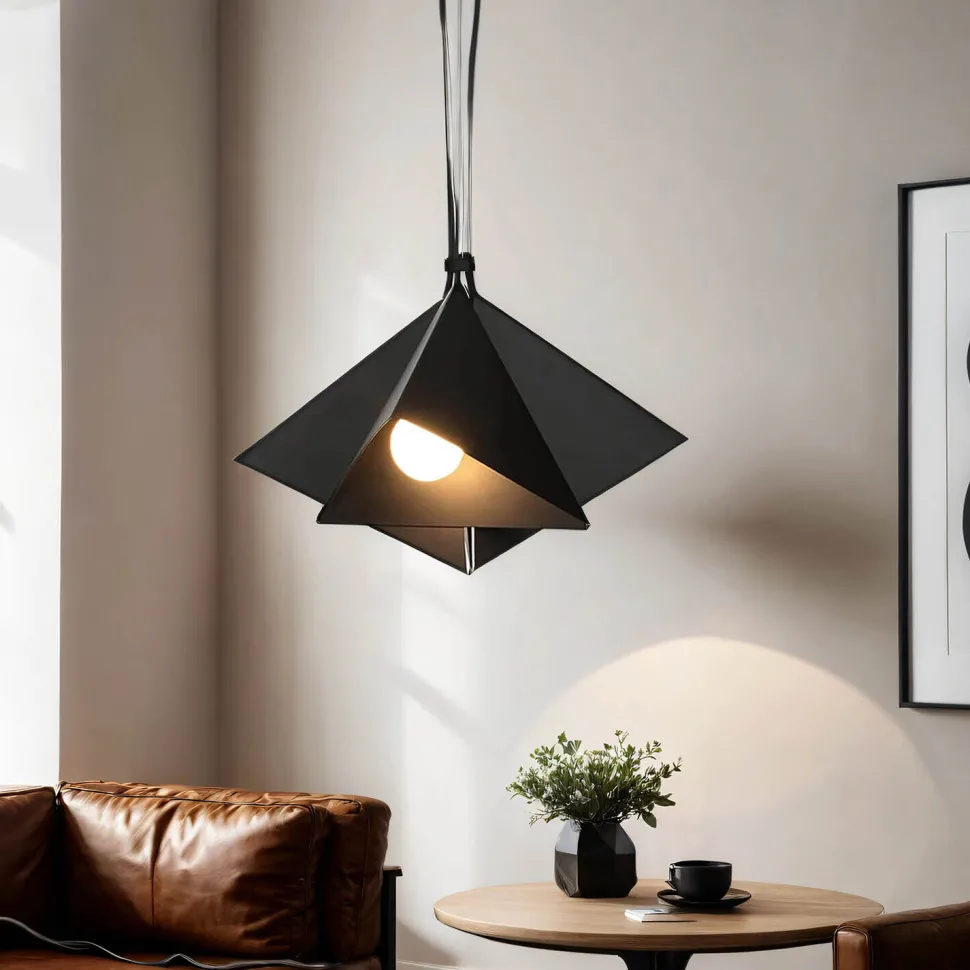 Moderne Pendelleuchte E27 Schwarz 3-flmg