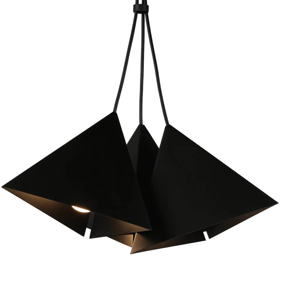 Moderne Pendelleuchte E27 Schwarz 3-flmg