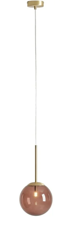 Moderne Pendelleuchte Glaskugel Metall G9 Gold Rotbraun