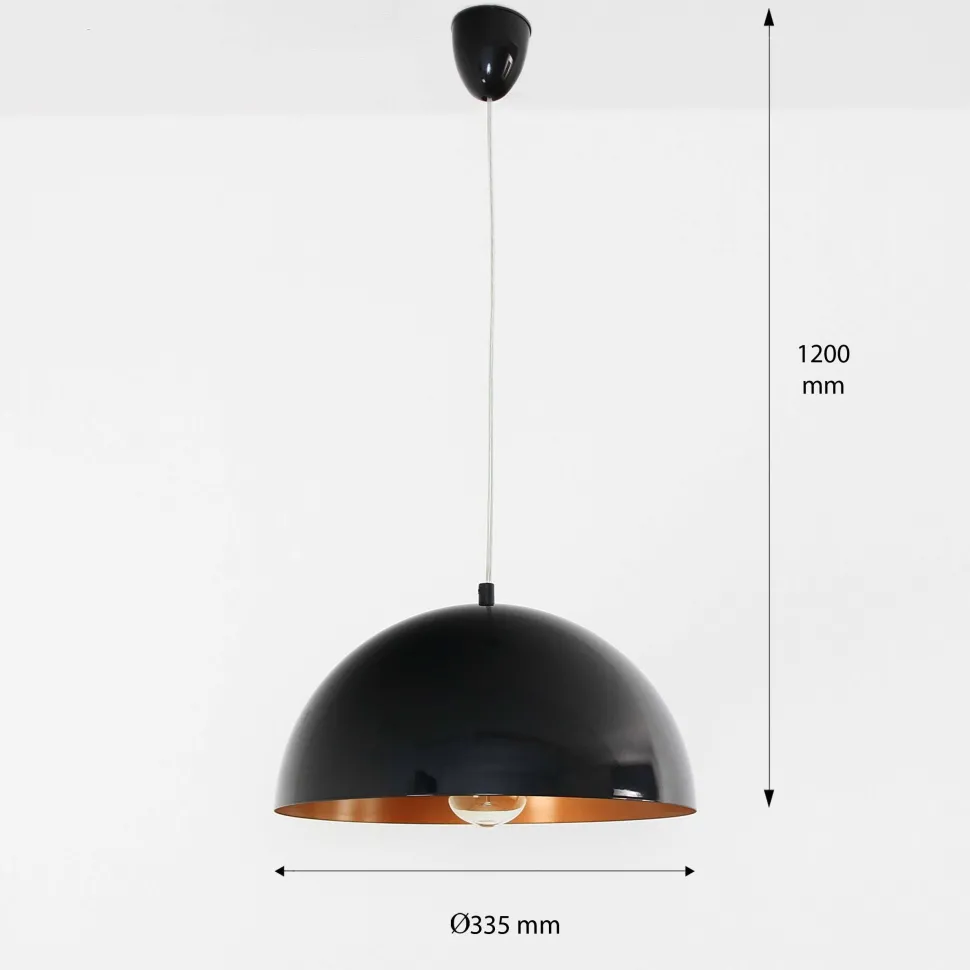 Moderne Pendelleuchte in schwarz-gold