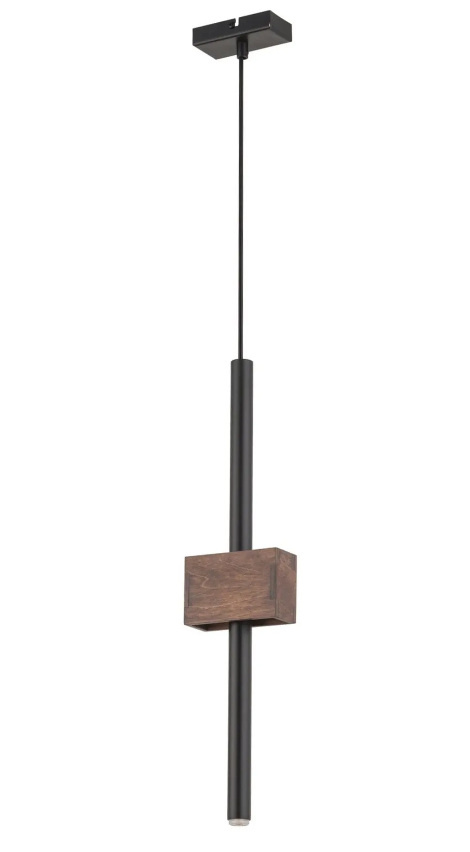 Moderne Pendelleuchte Metall Holz Schwarz G9 wohnlich