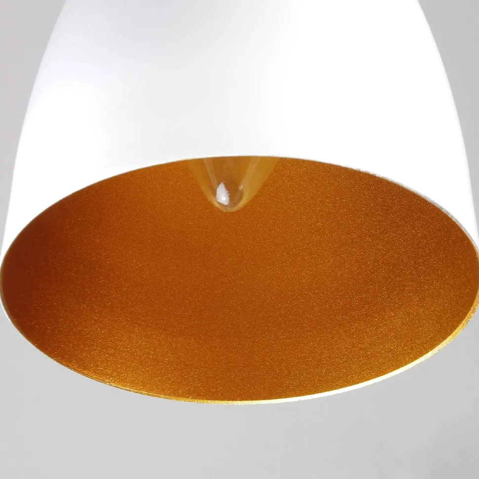 Moderne Pendelleuchte MUZA Weiß Metall Holz Gold