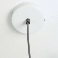 Moderne Pendelleuchte MUZA Weiß Metall Holz Gold