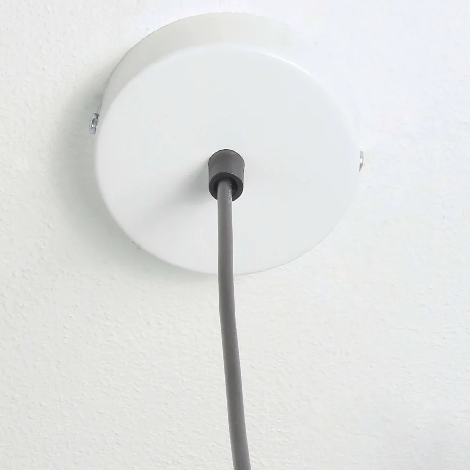 Moderne Pendelleuchte MUZA Weiß Metall Holz Gold