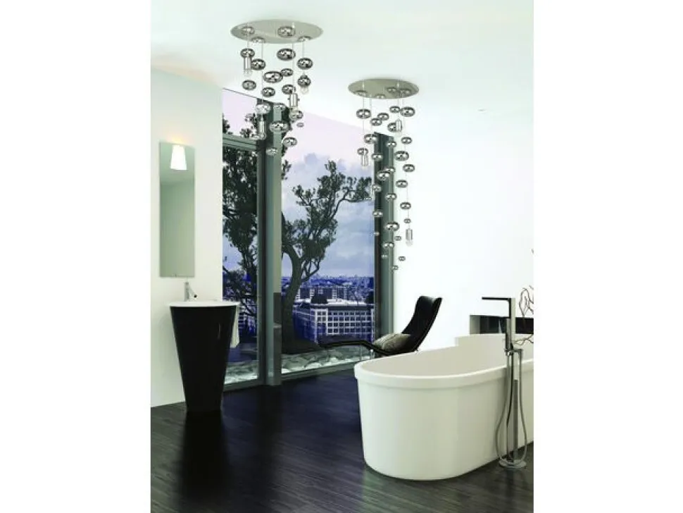 Moderne Pendelleuchte SALVA verchromt