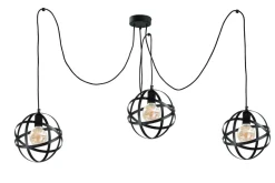 Moderne Pendelleuchte Schwarz 3-flammig flexibel