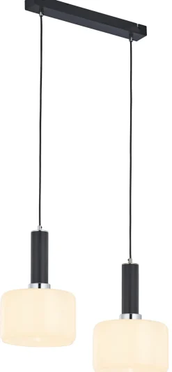 Moderne Pendelleuchte Schwarz Weiß L:52cm blendarm