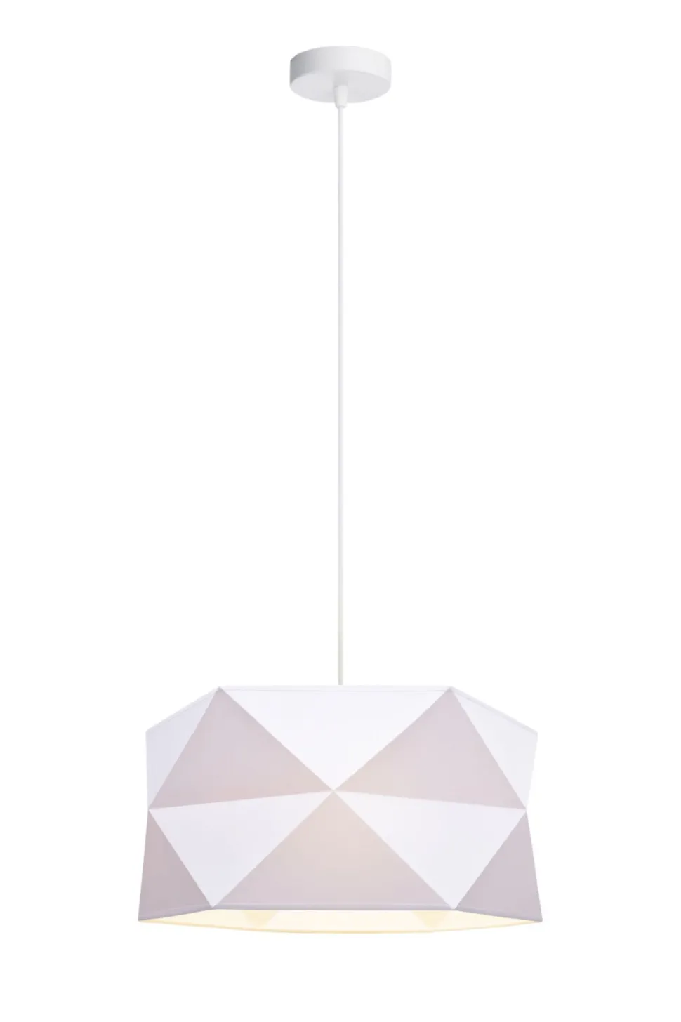 Moderne Pendelleuchte Stoff blendarm E27 L:70 Weiß