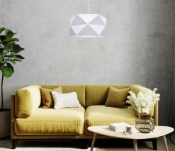 Moderne Pendelleuchte Stoff blendarm E27 L:70 Weiß