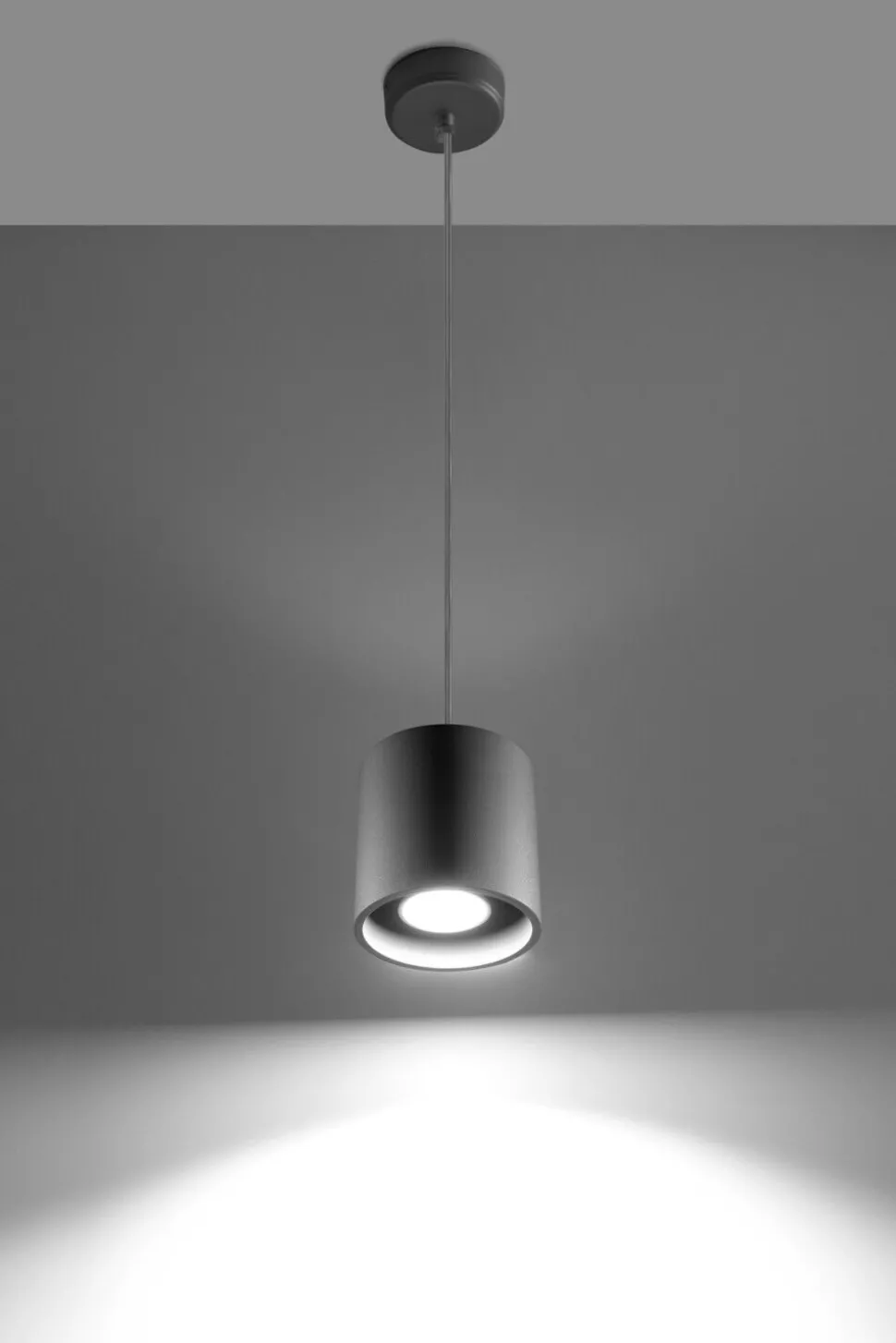 Moderne runde Pendelleuchte RODA grau