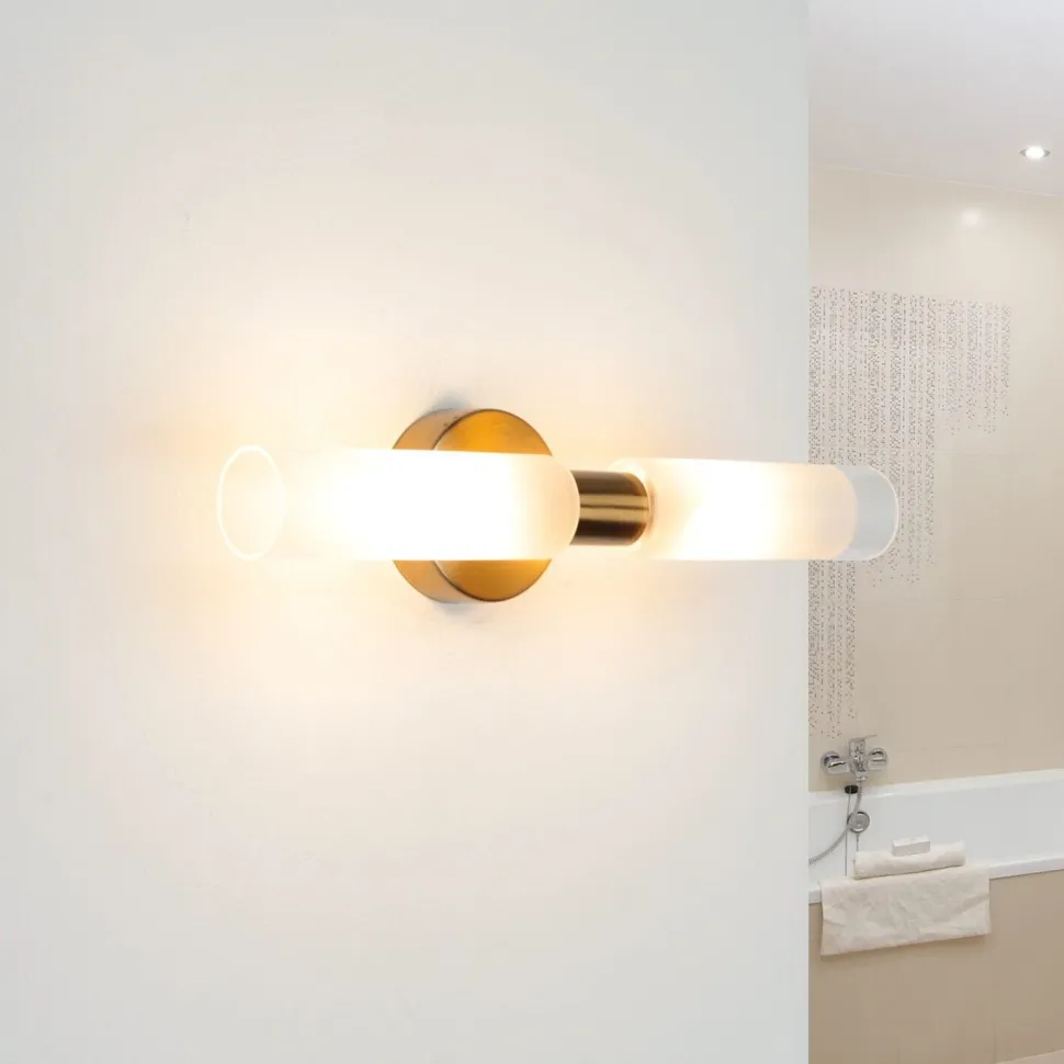 Moderne Spiegelleuchte in Messing DAVILA