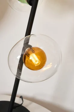 Moderne Tischlampe Glas Kugeln Grün Bernstein G9 48 cm