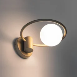 Moderne Wandleuchte Gold Glas Kugel B:25 cm G9 blendarm