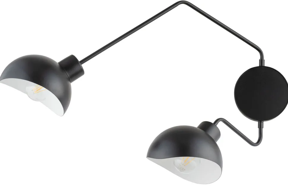 Moderne Wandleuchte Metall Schwarz Weiß E27 2-flammig