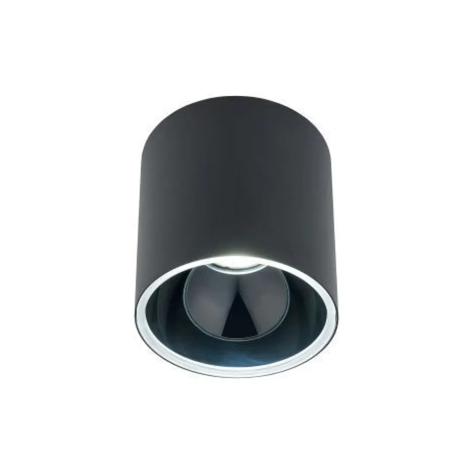 Moderner Aufbauspot rund Ø127mm GU10 Schwarz Aufputz