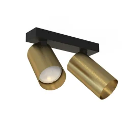 Moderner Deckenstrahler Messing Schwarz 2x GU10