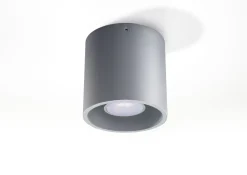 Moderner runder Aufbaustrahler RODA grau