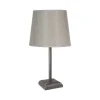 Nachttischlampe E27 Messing Stoff 35 cm in Bronze matt Beige