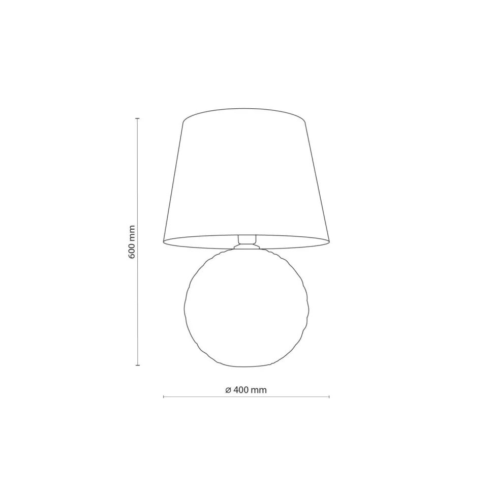 Nachttischlampe Glas Stoff 60 cm Klassisch E27 Ecru Beige