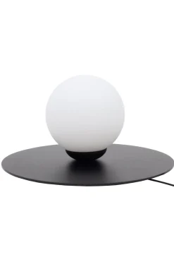 Nachttischlampe Glaskugel blendarm E27 15 cm in Schwarz