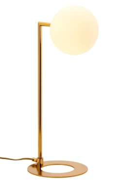 Nachttischlampe in Gold Messing Glas Kugel G9 50 cm