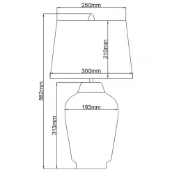Nachttischlampe Keramik Stoff 56,2 cm hoch E27