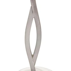 Nachttischlampe Metall Glas in Stahl Weiß E27 45 cm