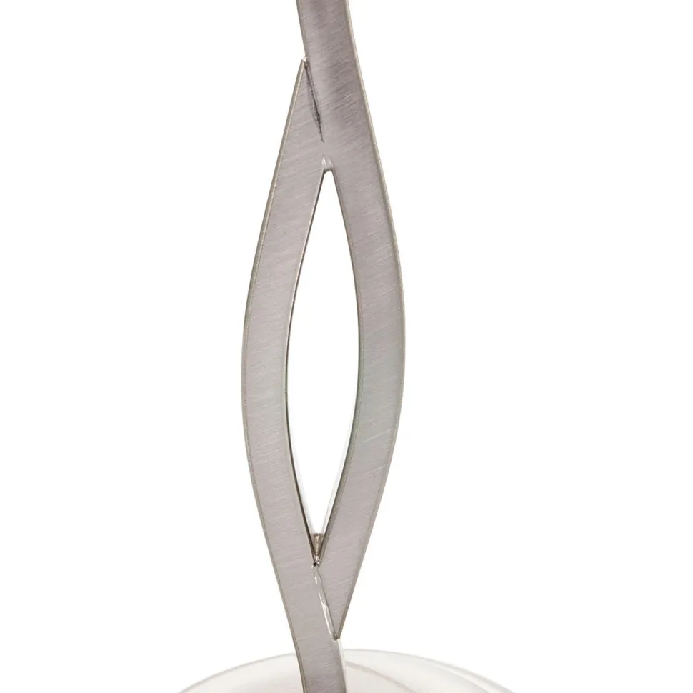 Nachttischlampe Metall Glas in Stahl Weiß E27 45 cm