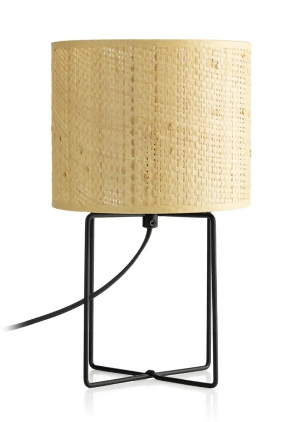 Nachttischlampe Metall Rattan E27 31 cm dekorativ