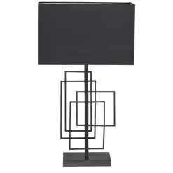 Nachttischlampe Metall Stoff 69 cm Schwarz E27 Modern
