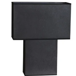 Nachttischlampe Papier 50 cm Schwarz eckig Modern 2x E27