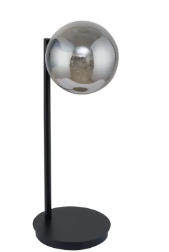Nachttischlampe Schwarz Grau Glas Kugel 44 cm Leselicht
