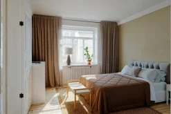 Nachttischlampe Stoff Keramik 74 cm hoch Braun Weiß E27