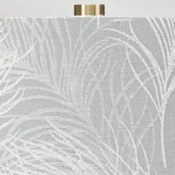 Nachttischlampe Stoff Keramik E27 69 cm Retro Weiß grau