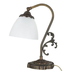 Nachttischlampe Weiß Messing