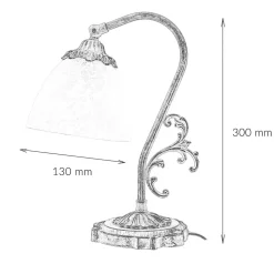 Nachttischlampe Weiß Messing