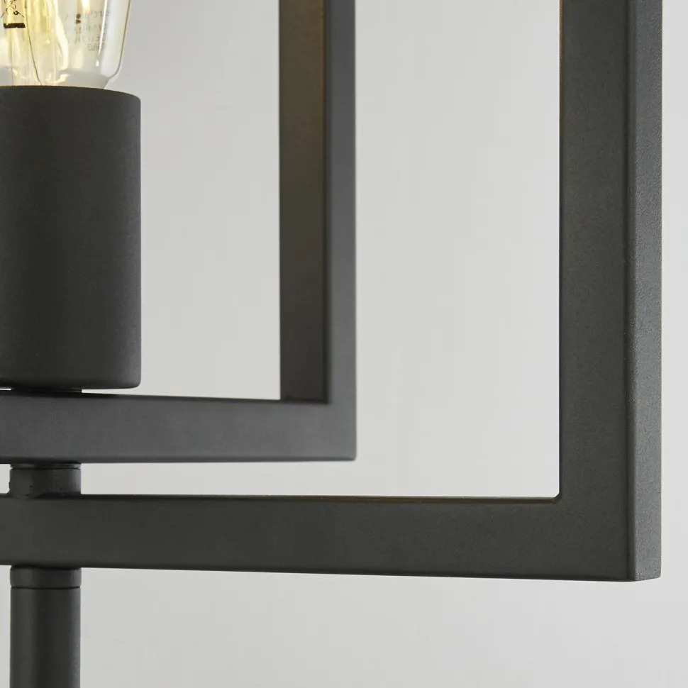 Nachttischleuchte 60,5 cm E27 Schwarz Metall Retro DEAN