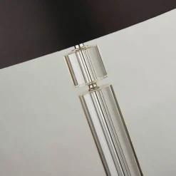 Nachttischleuchte E27 62 cm Ø 35 cm Stoff Glas SAMUEL