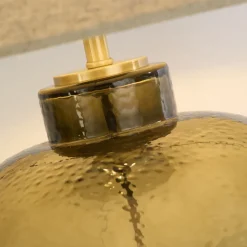 Nachttischleuchte Glassockel Stoffschirm E27 56,5 cm