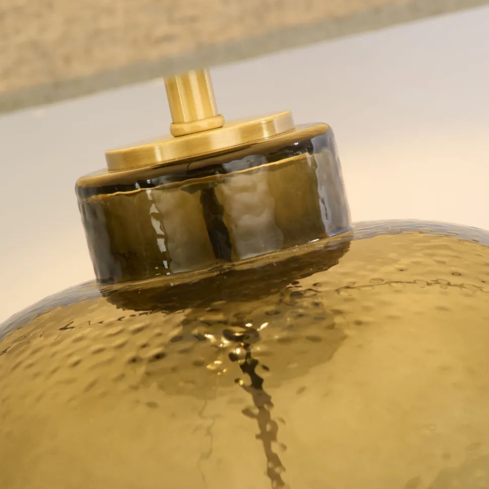 Nachttischleuchte Glassockel Stoffschirm E27 56,5 cm