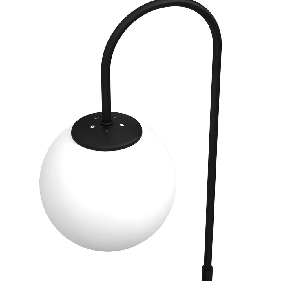 Nachttischleuchte Metall Glas E14 52 cm Schwarz Weiß