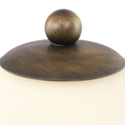 Nachttischleuchte Metall Glas in Bronze Creme E27 45 cm