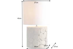 Nachttischleuchte Weiß Natur Stoff Holz 45 cm gemütlich