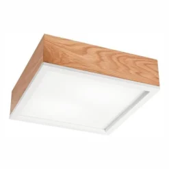 Natürliche Deckenlampe Eiche Glas L:31 cm E27 2-flmg