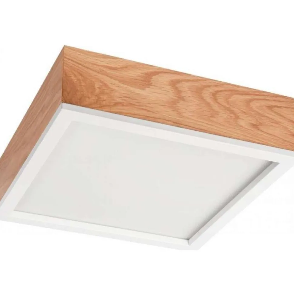 Natürliche Deckenlampe Eiche Glas L:31 cm E27 2-flmg